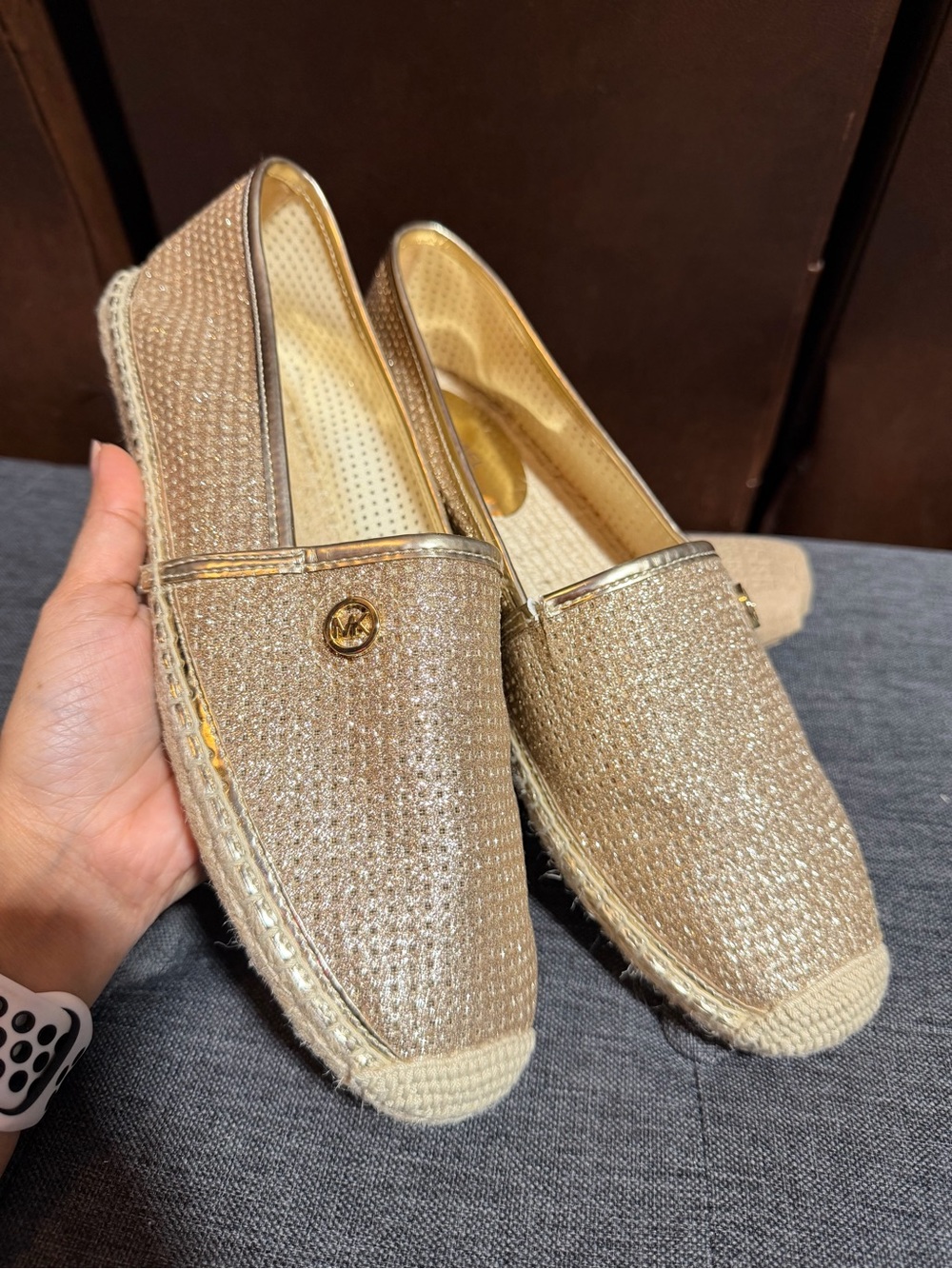 Michael Kors Gold Espadrille Flats